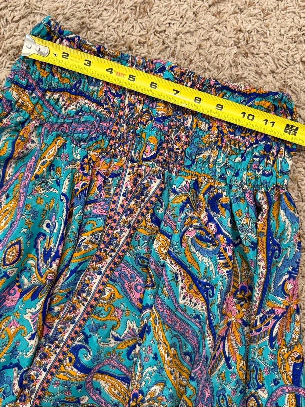 Bohemian Wide-Leg silky Paisley Palazzo Pants one size